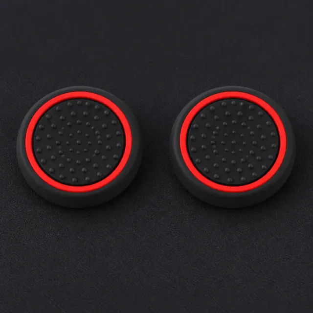 Dos protectores de joystick negros con aro rojo