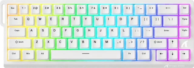 Attack Shark X68 HE blanco con fondo transparente